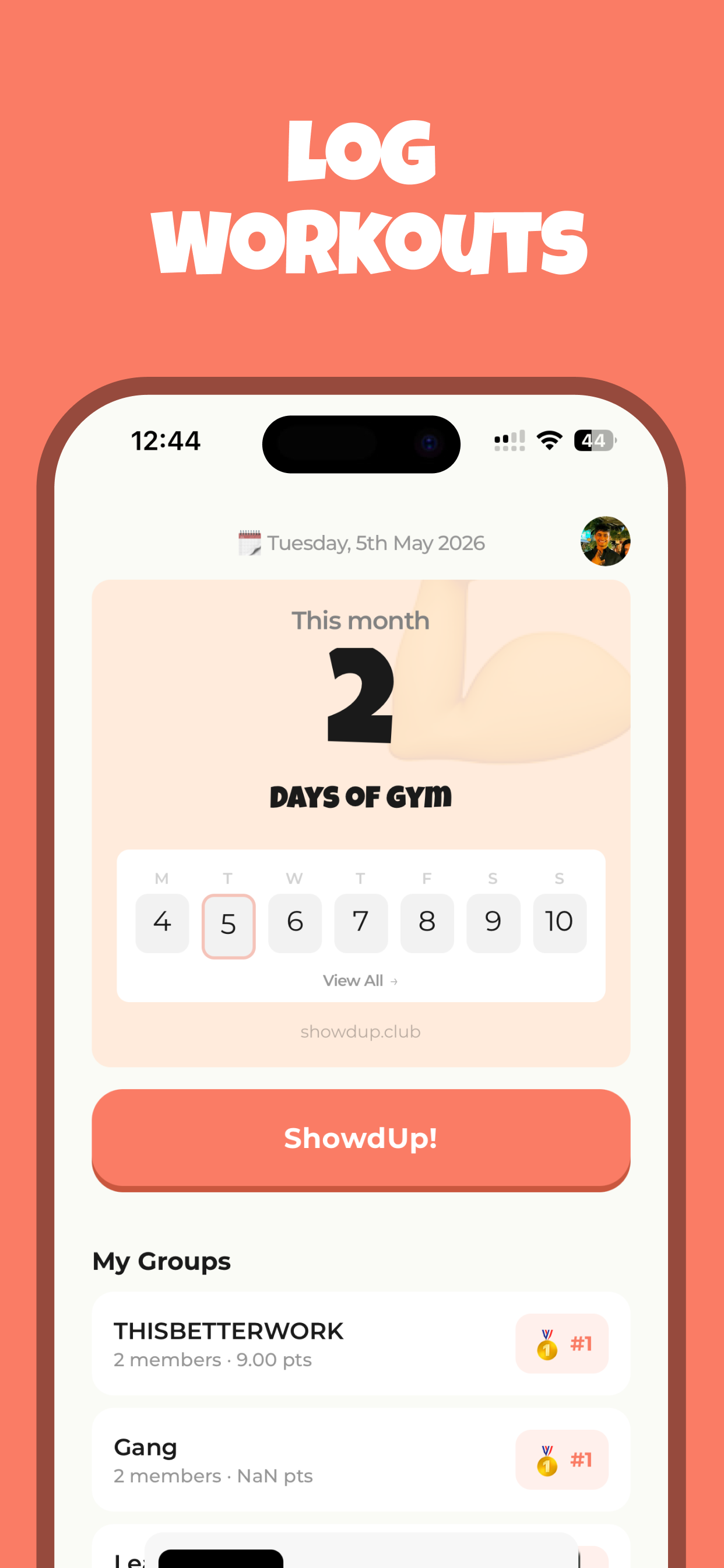 Log Workouts Screenshot