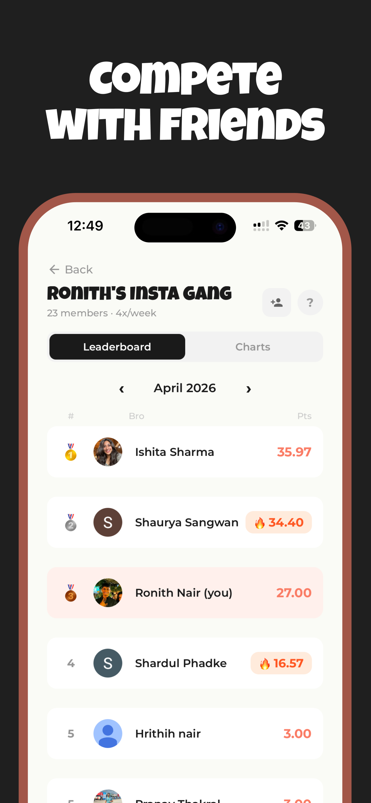 Compete with Friends Screenshot